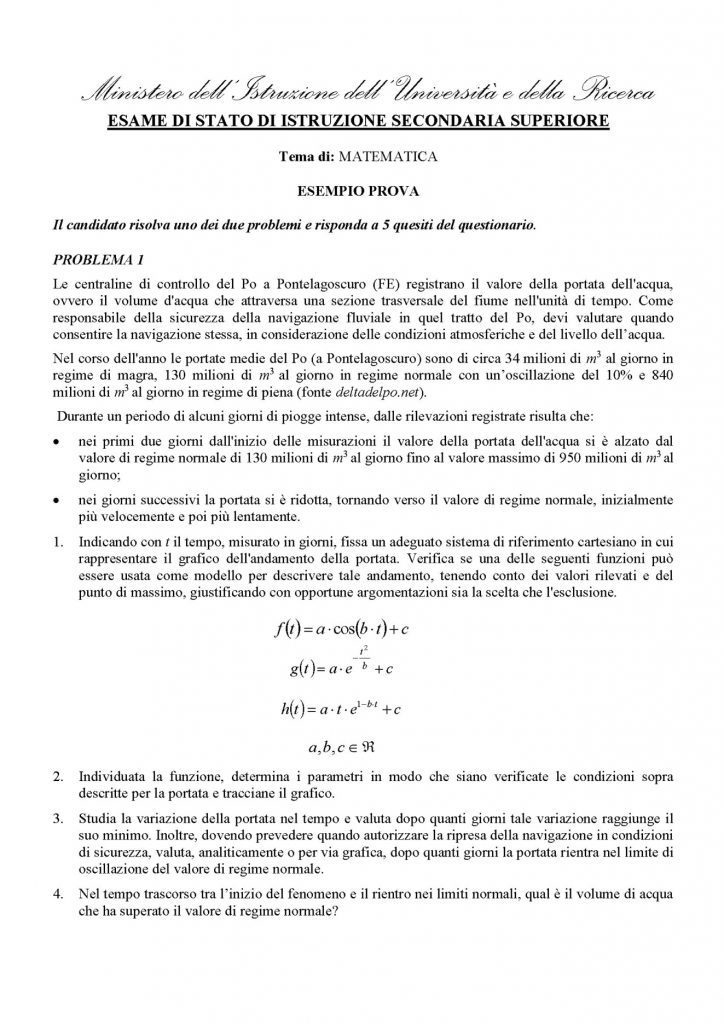 Maturità 2016 – Simulazione seconda prova matematica: Soluzioni a